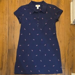 Talbots Blue Polo Collar Cap Sleeve Mini Dress